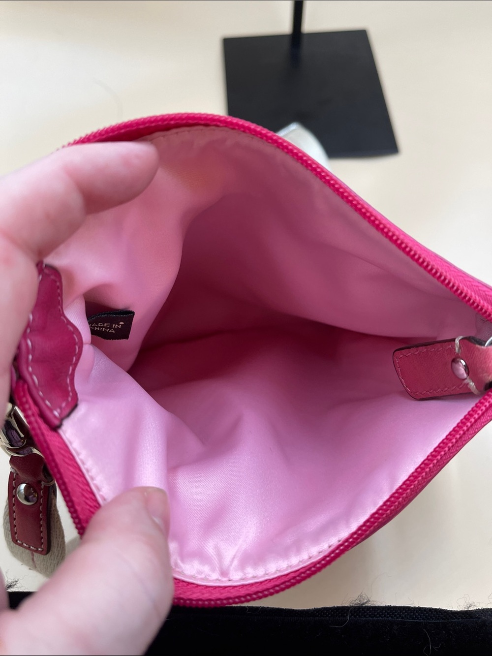 Coach Pink Signature Stripe Crossbody with White Accent - Picture 5 of 8